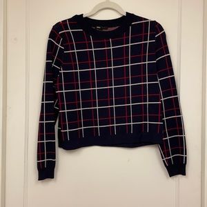 Plaid cropped sweater